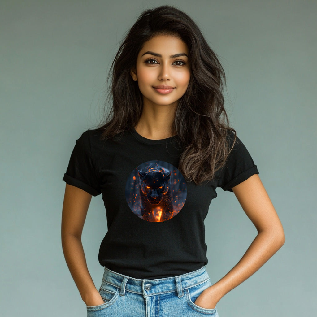 Black Panther T-Shirt for Women Cotton Majestic Forest