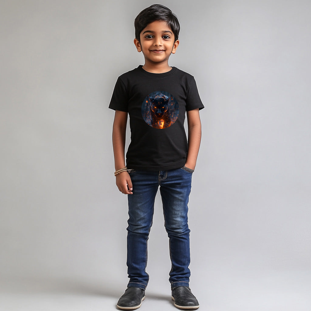 Black Panther T-Shirt for Kids Cotton Majestic Forest