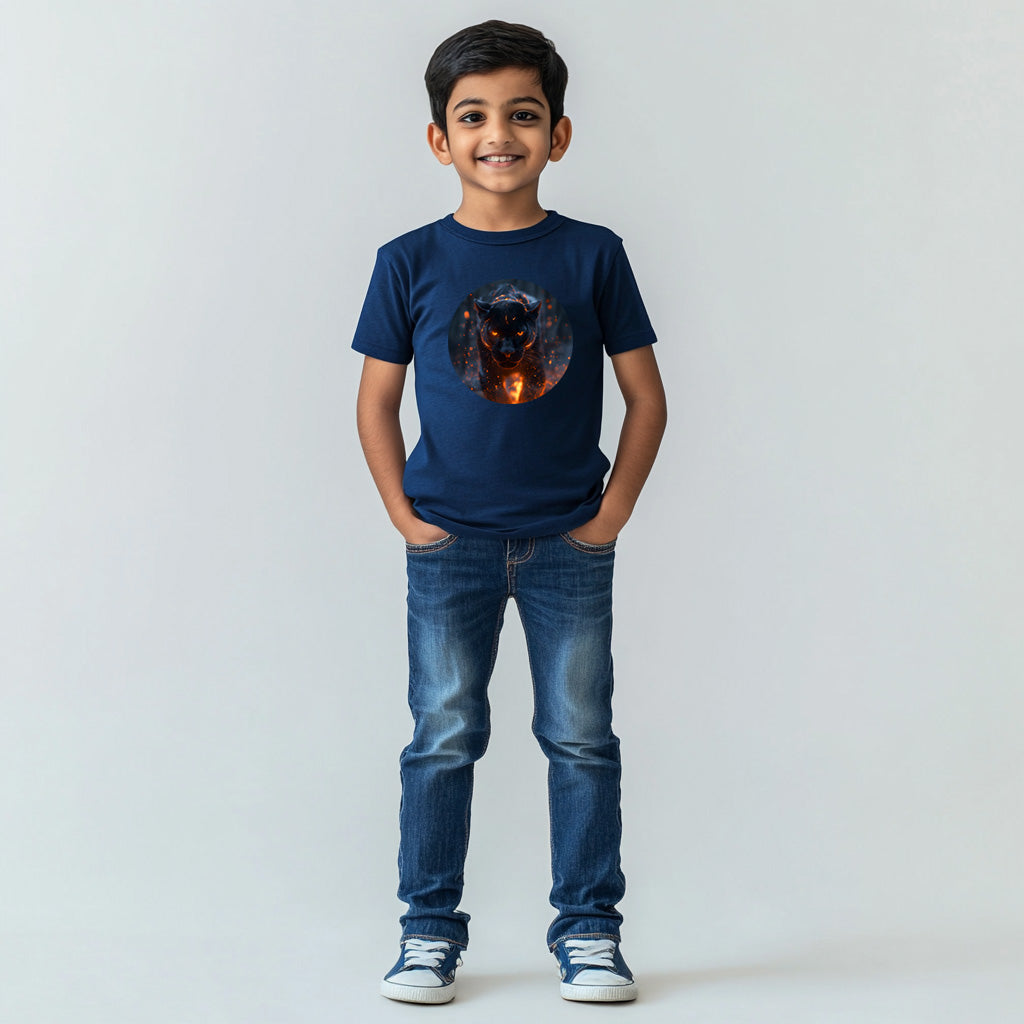 Black Panther T-Shirt for Kids Cotton Majestic Forest