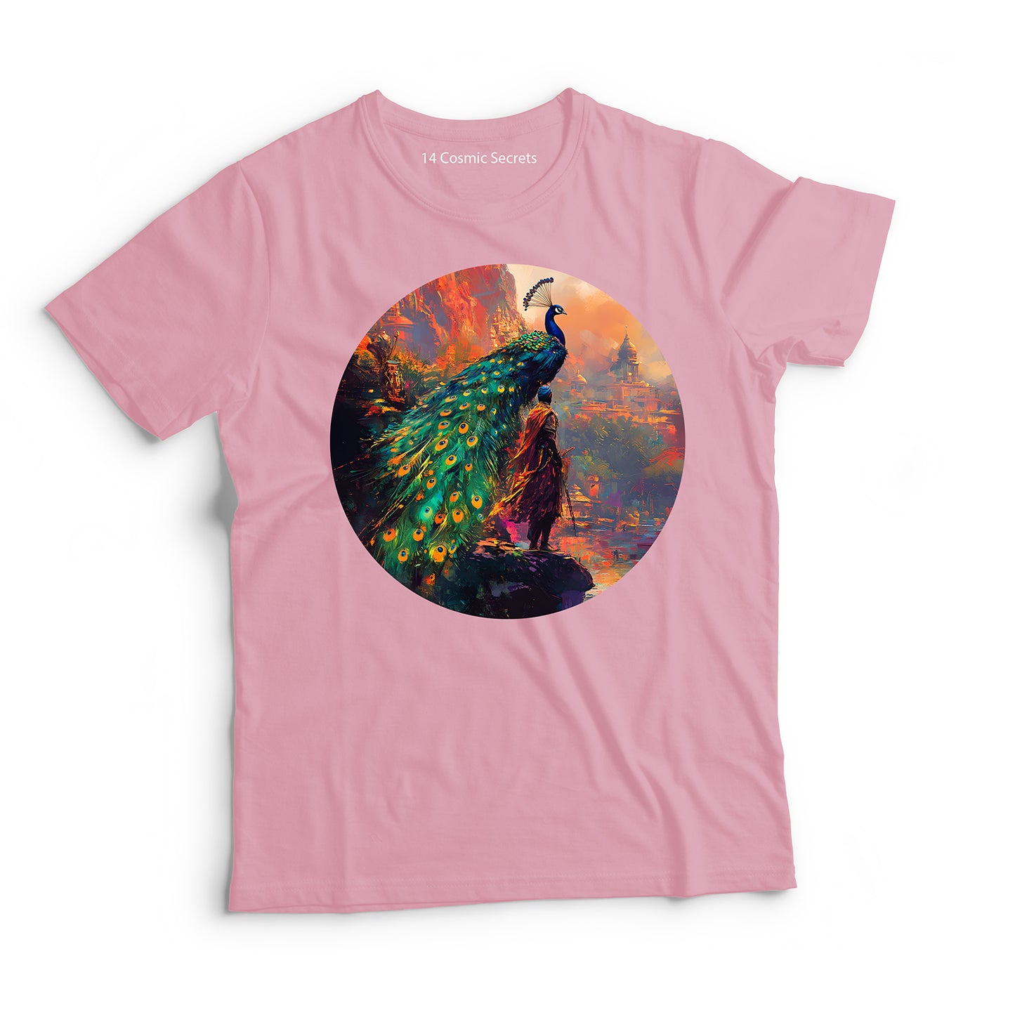 Peacock T-Shirt for Kids Cotton Majestic Dancing