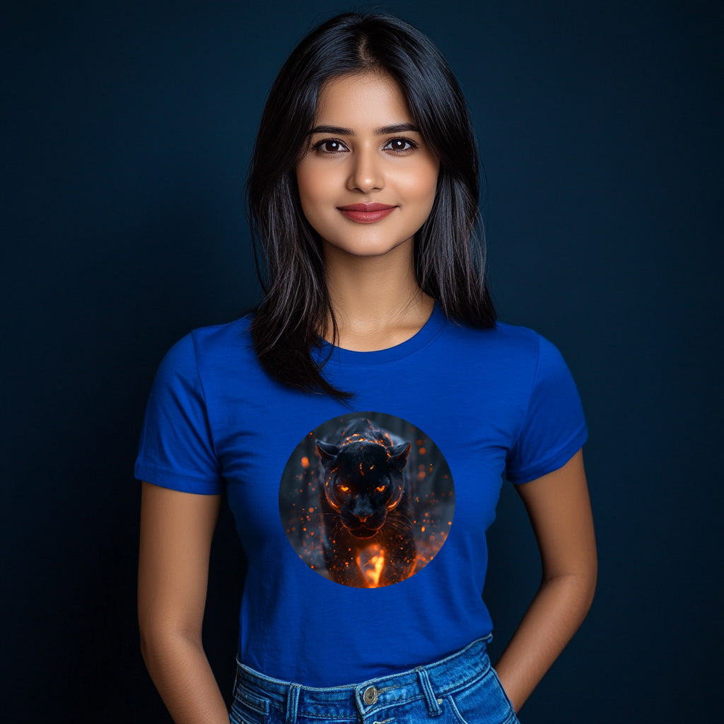 Black Panther T-Shirt for Women Cotton Majestic Forest