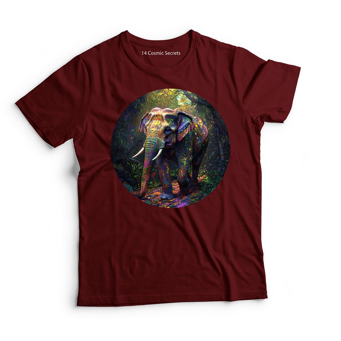 Elephant T-Shirt for Men Cotton Powerful Herd