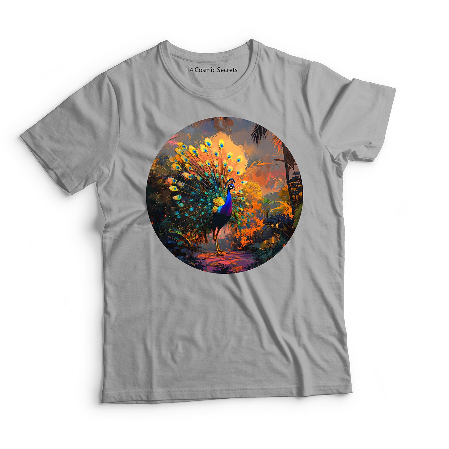 Peacock T-Shirt for Men Cotton Mesmerizing Blue