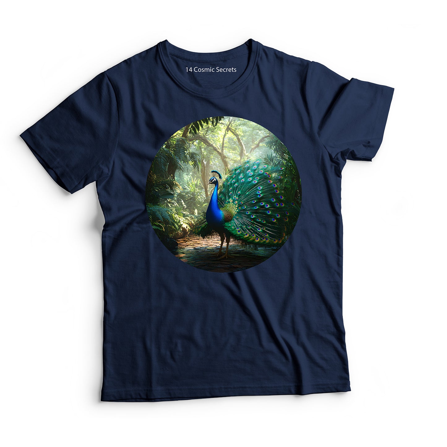 Peacock T-Shirt for Men Cotton Resilient Jungle