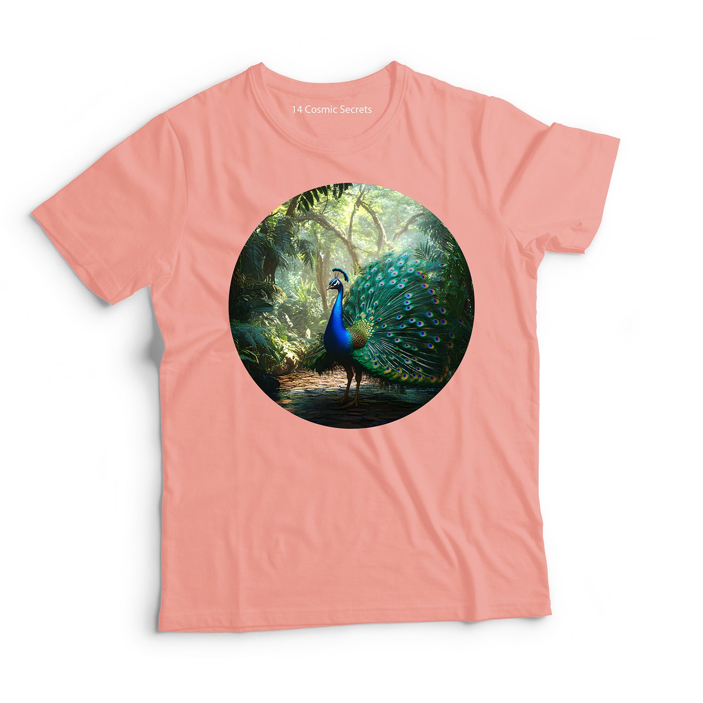 Peacock T-Shirt for Women Cotton Resilient Jungle