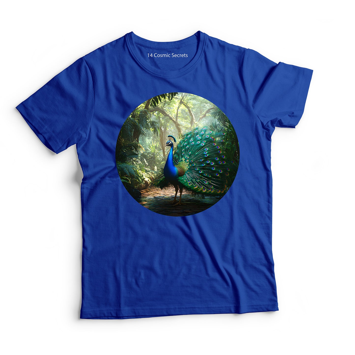 Peacock T-Shirt for Men Cotton Resilient Jungle