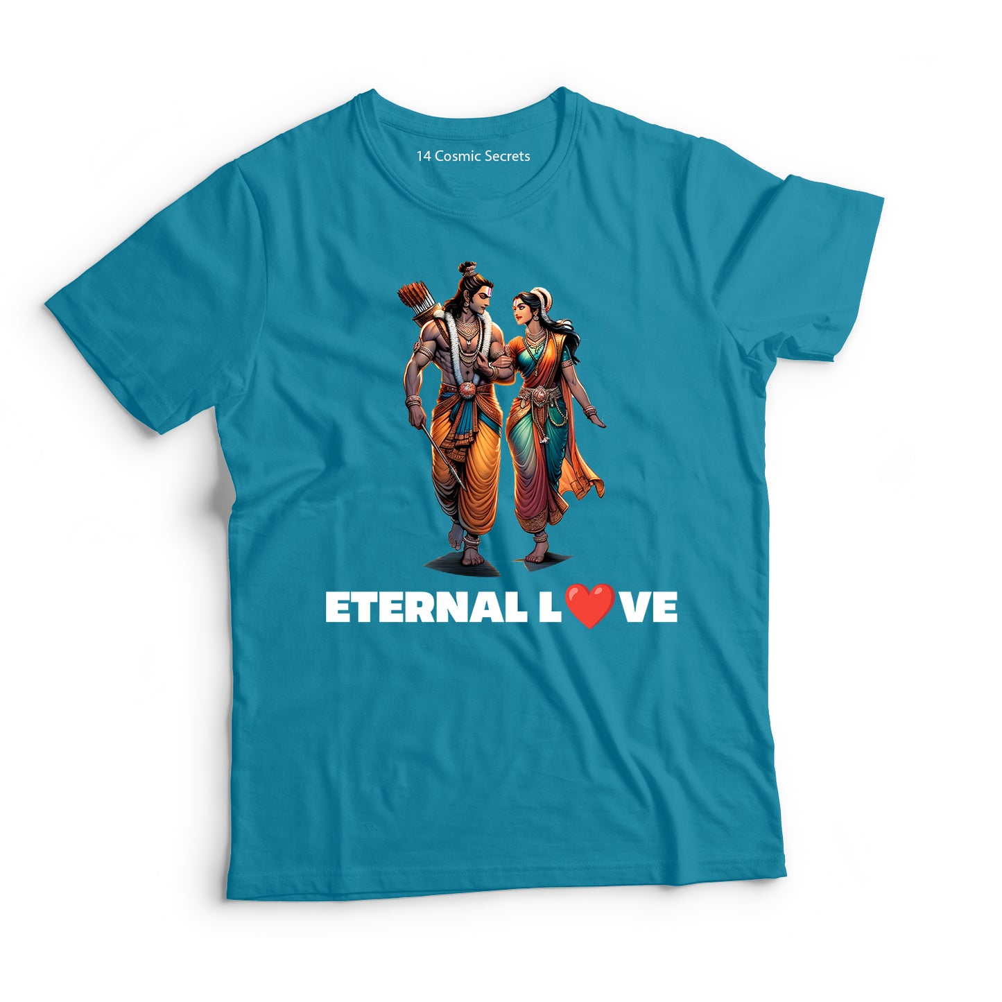 Sita-Rama: Eternal Love Graphic Printed T-Shirt for Men Cotton T-Shirt Original Super Heroes of India T-Shirt