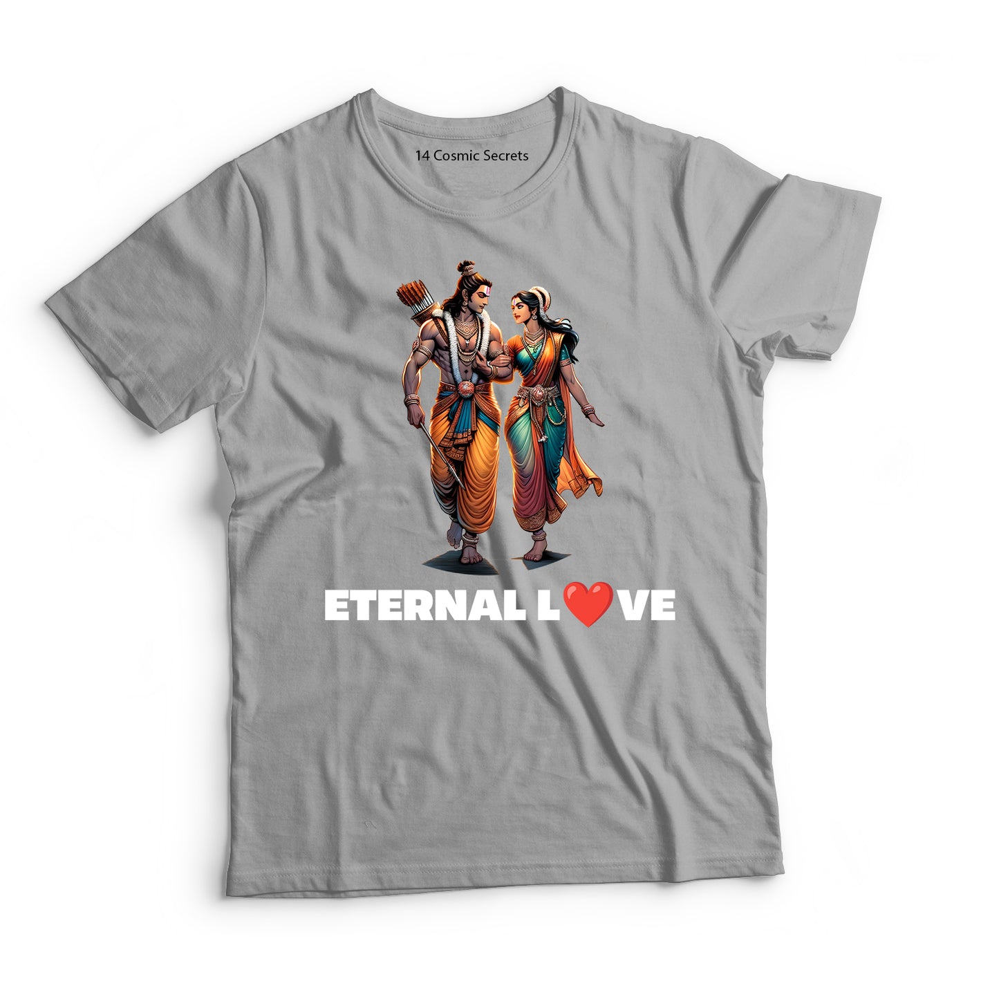 Sita-Rama: Eternal Love Graphic Printed T-Shirt for Men Cotton T-Shirt Original Super Heroes of India T-Shirt