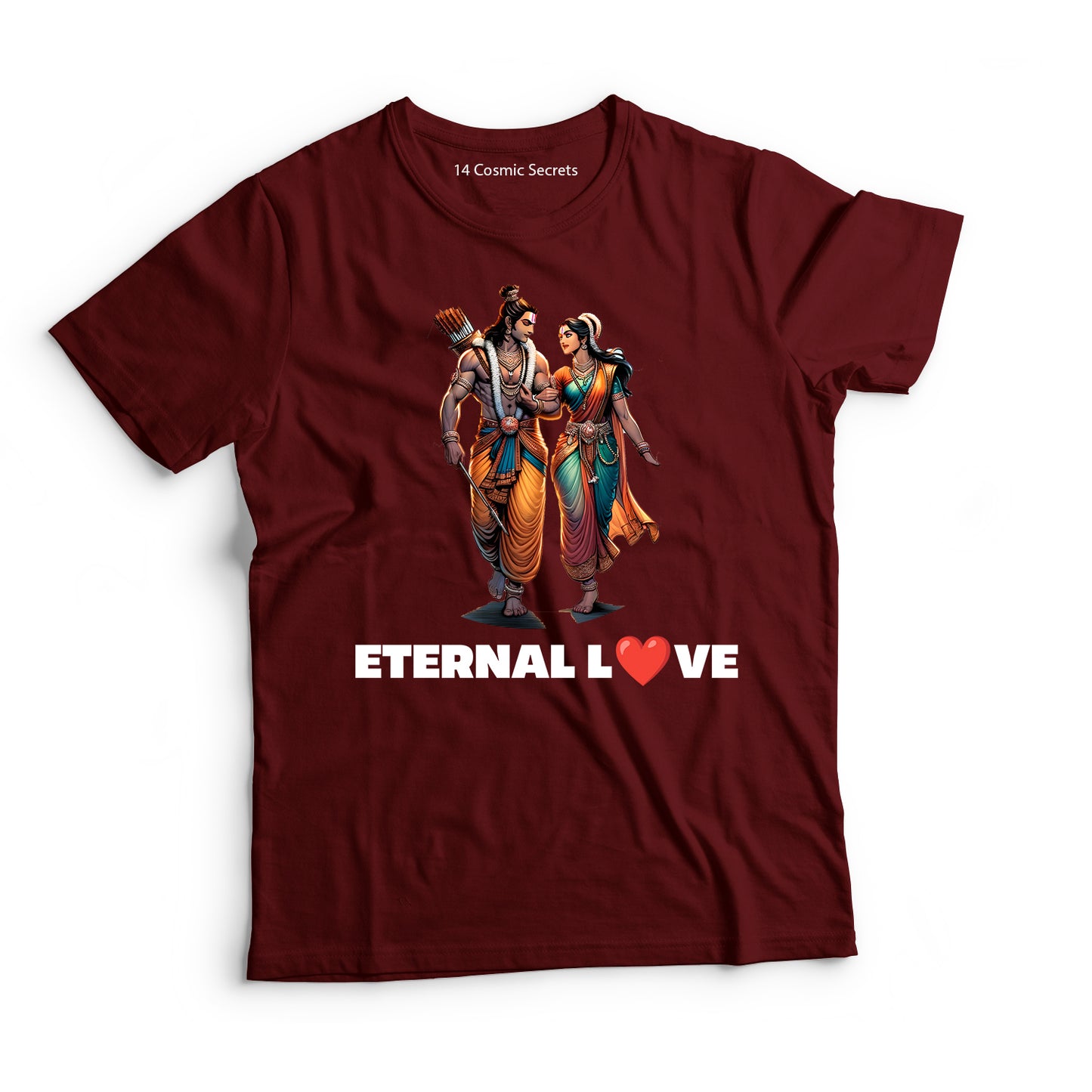 Sita-Rama: Eternal Love Graphic Printed T-Shirt for Men Cotton T-Shirt Original Super Heroes of India T-Shirt