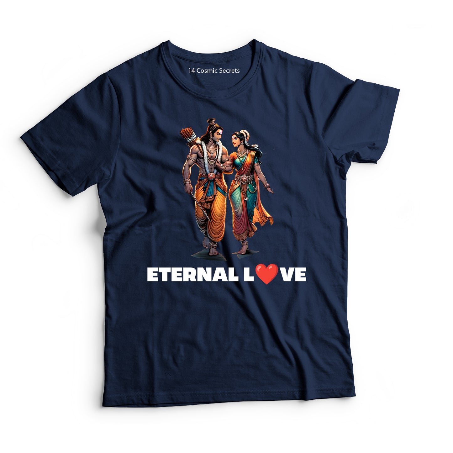 Sita-Rama: Eternal Love Graphic Printed T-Shirt for Men Cotton T-Shirt Original Super Heroes of India T-Shirt
