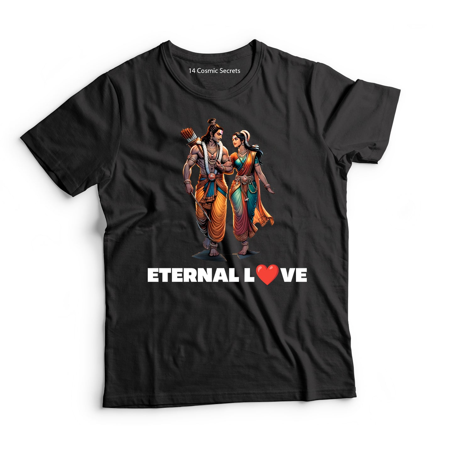Sita-Rama: Eternal Love Graphic Printed T-Shirt for Men Cotton T-Shirt Original Super Heroes of India T-Shirt