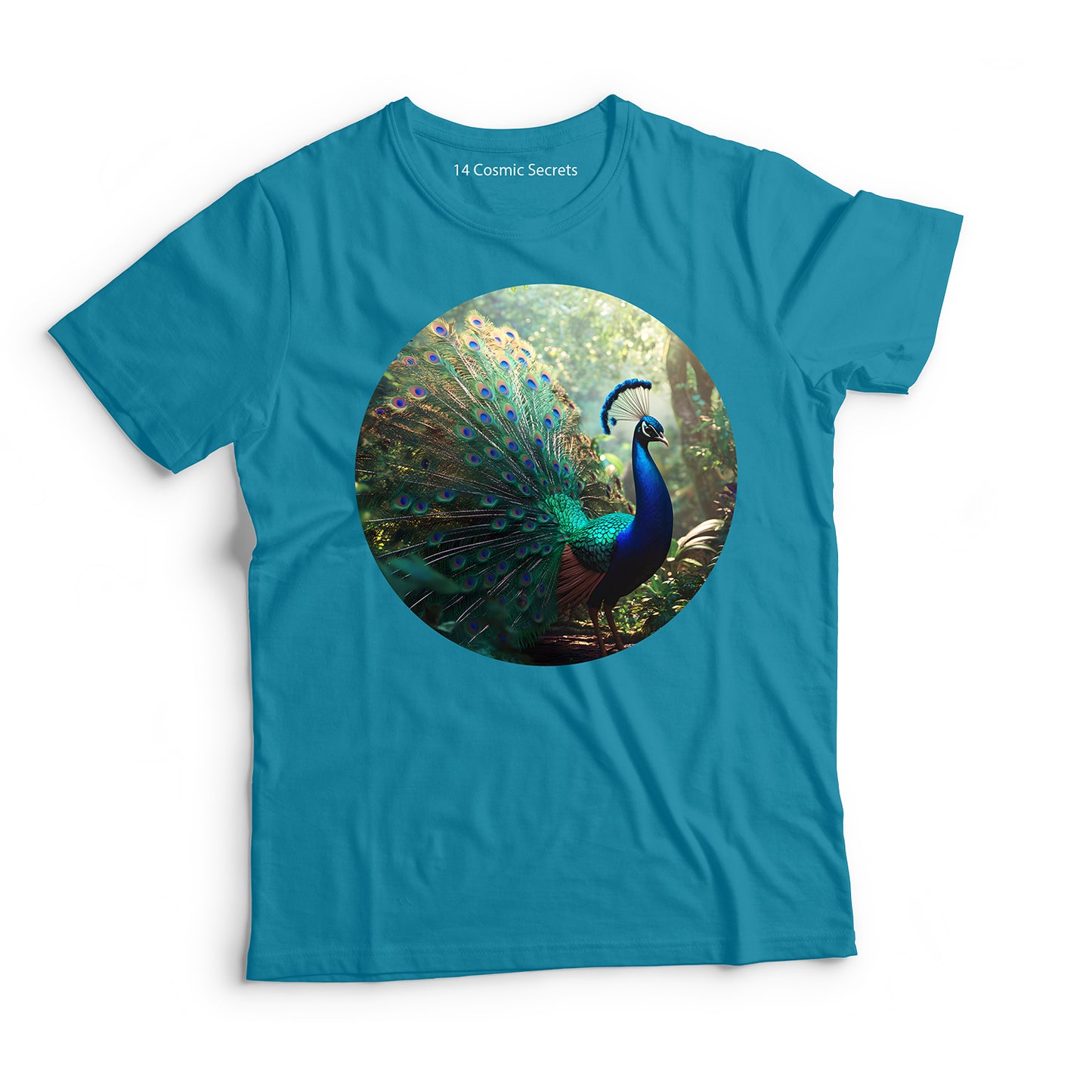 Peacock T-Shirt for Kids Cotton Serene Sky