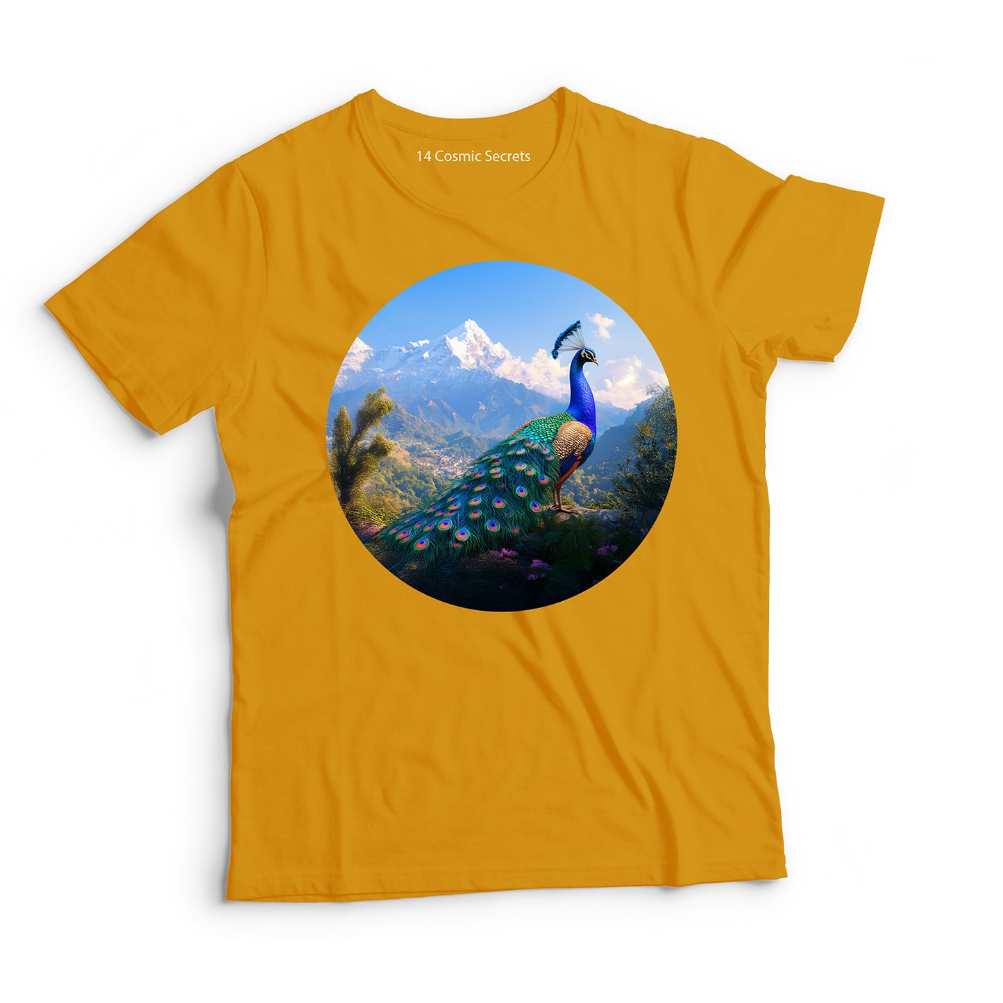 Peacock T-Shirt for Men Cotton Timeless Beauty