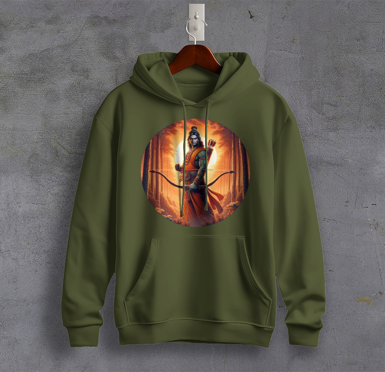 Rama The Epic Hero Graphic Printed Sweatshirt for Men Cotton Sweatshirt Original Super Heroes of India Hoodie