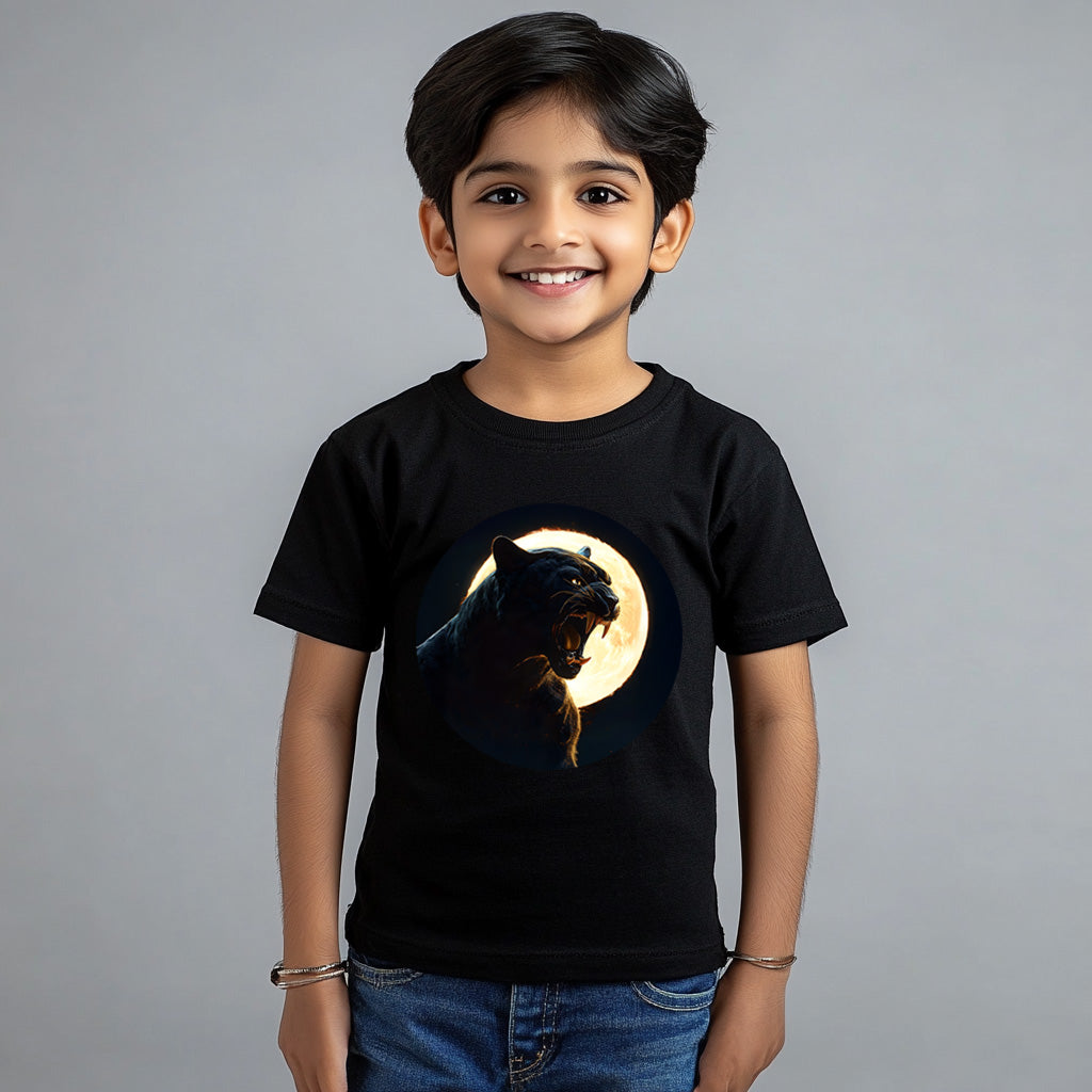 Black Panther T-Shirt for Kids Cotton Bold Shadow