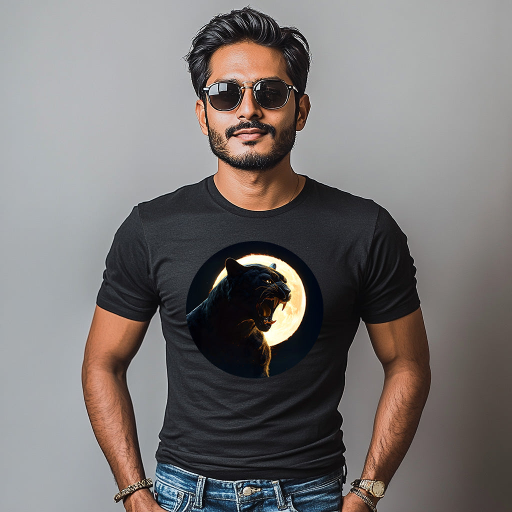 Bold Shadow Black Panther T-Shirt for Men Cotton