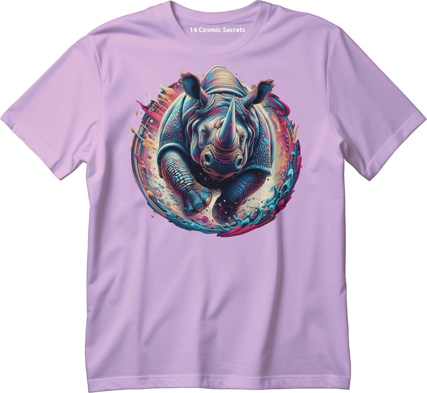 Majestic Indian Rhino Graphic Printed T-Shirt Cotton T-Shirt Magnificence of India T-Shirt
