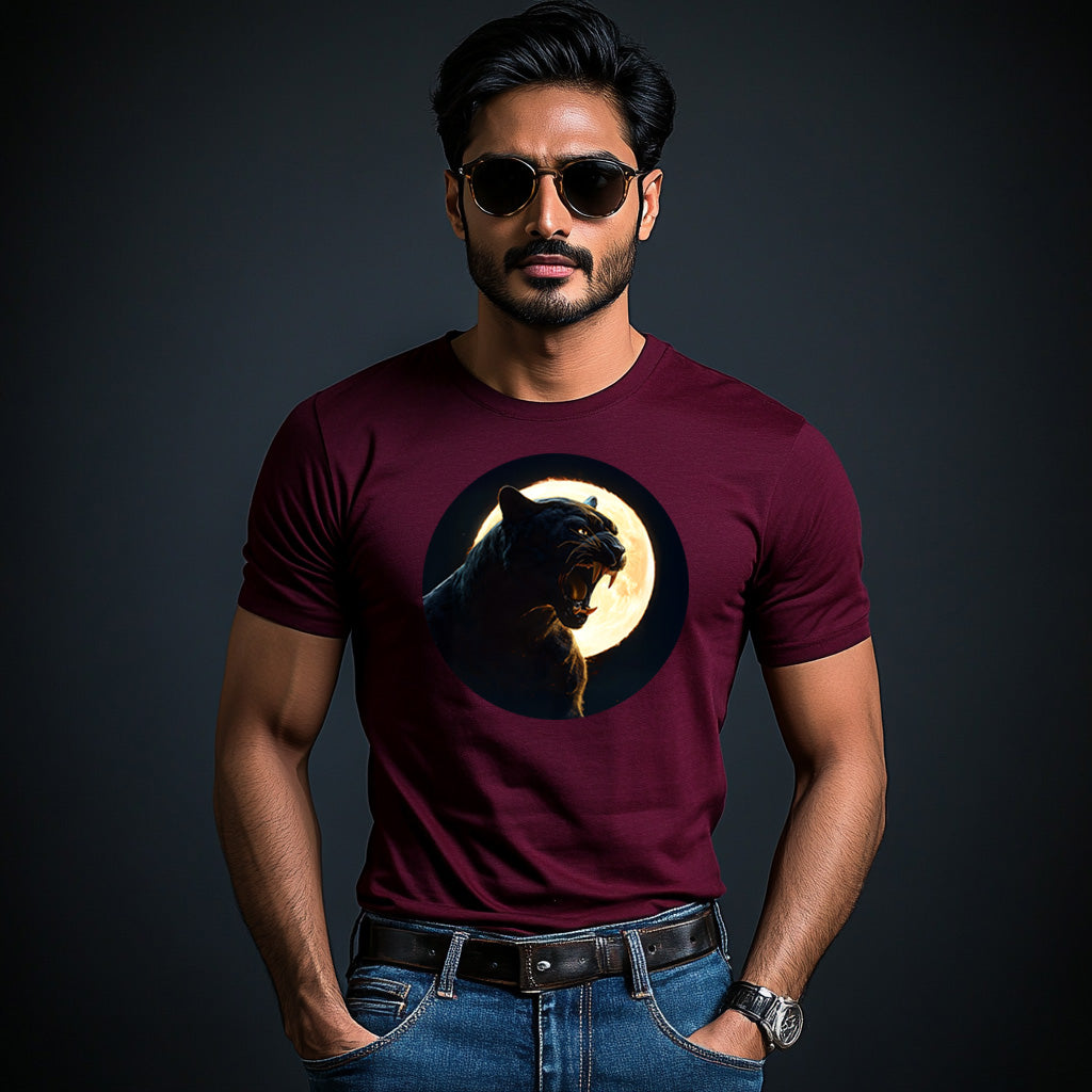 Bold Shadow Black Panther T-Shirt for Men Cotton