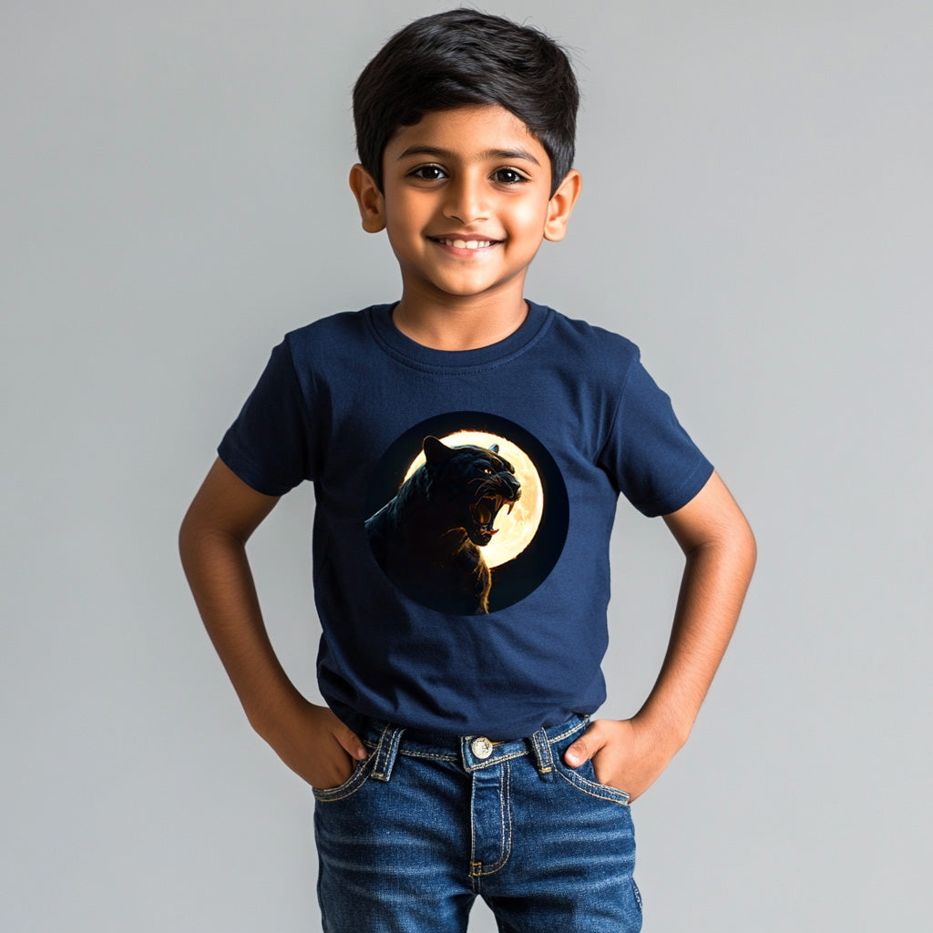 Black Panther T-Shirt for Kids Cotton Bold Shadow