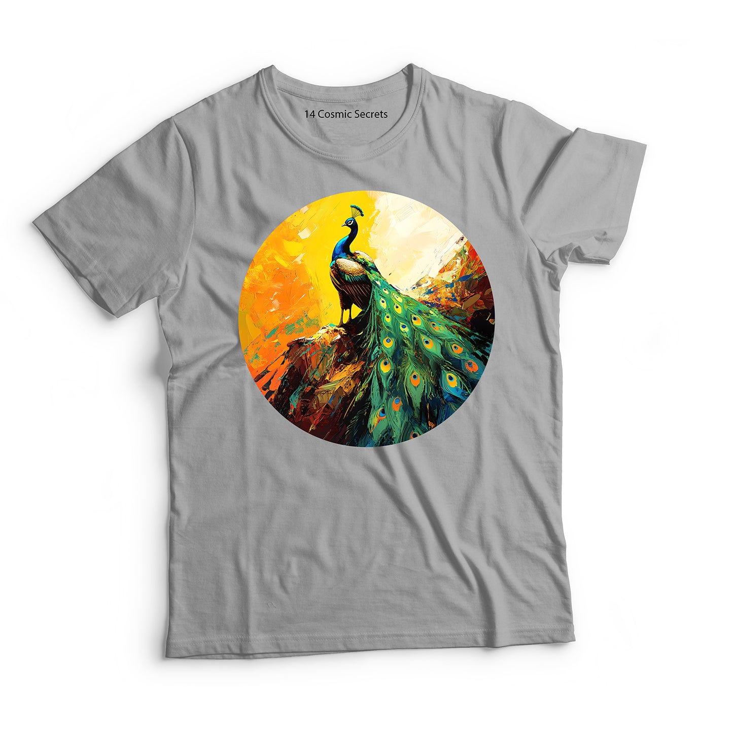 Peacock T-Shirt for Kids Cotton Vibrant Feathered
