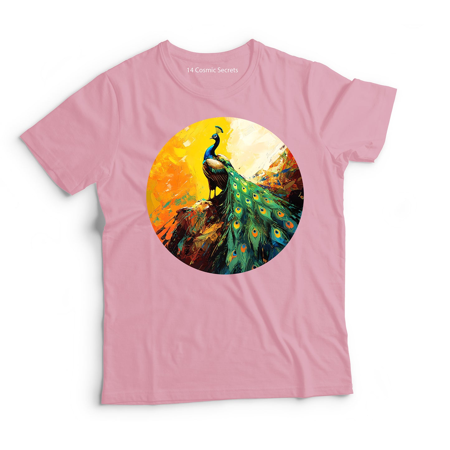 Peacock T-Shirt for Kids Cotton Vibrant Feathered