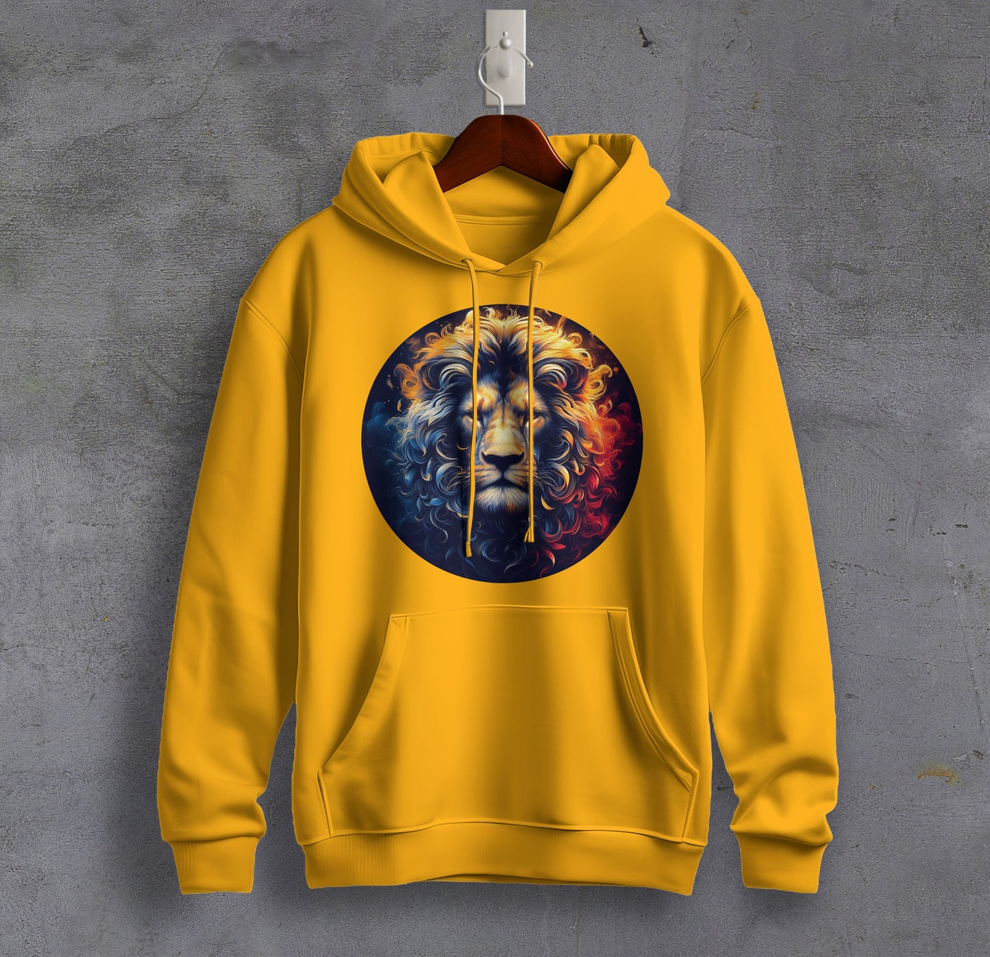Lion's Pride - Graphic Printed Hooded Sweat Shirt for Men - Cotton - Magnificence of India Sweat Shirt