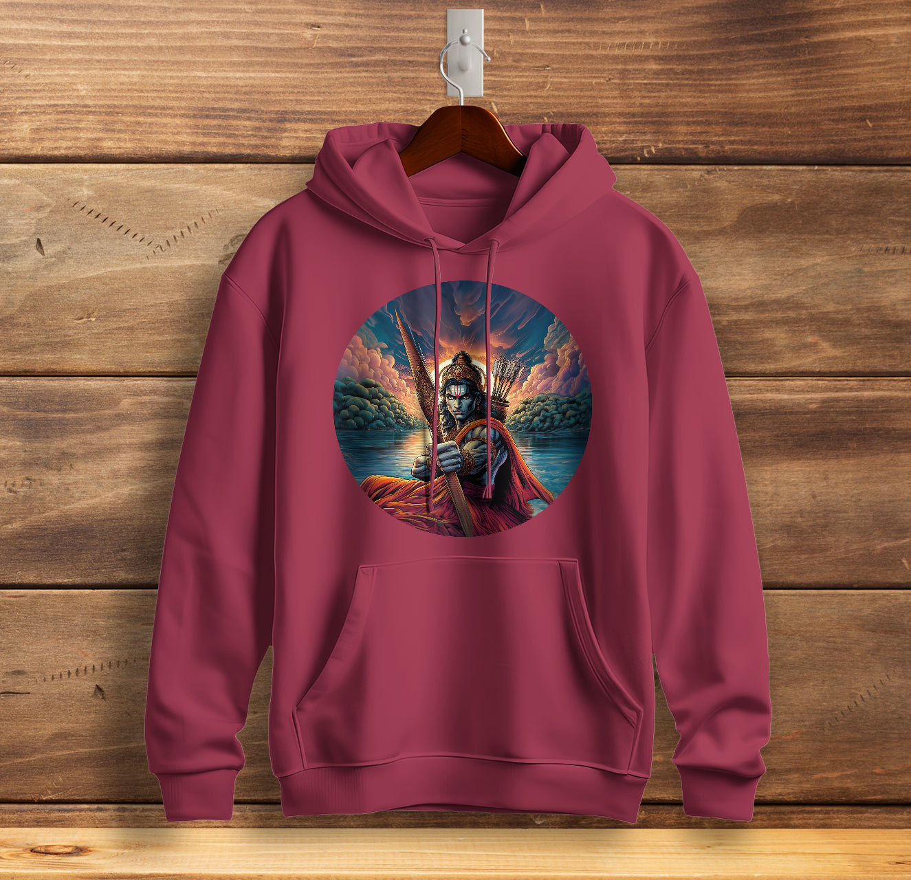 Rama's Triumph in Style Graphic Printed Sweatshirt for Men Cotton Sweatshirt Original Super Heroes of India Hoodie