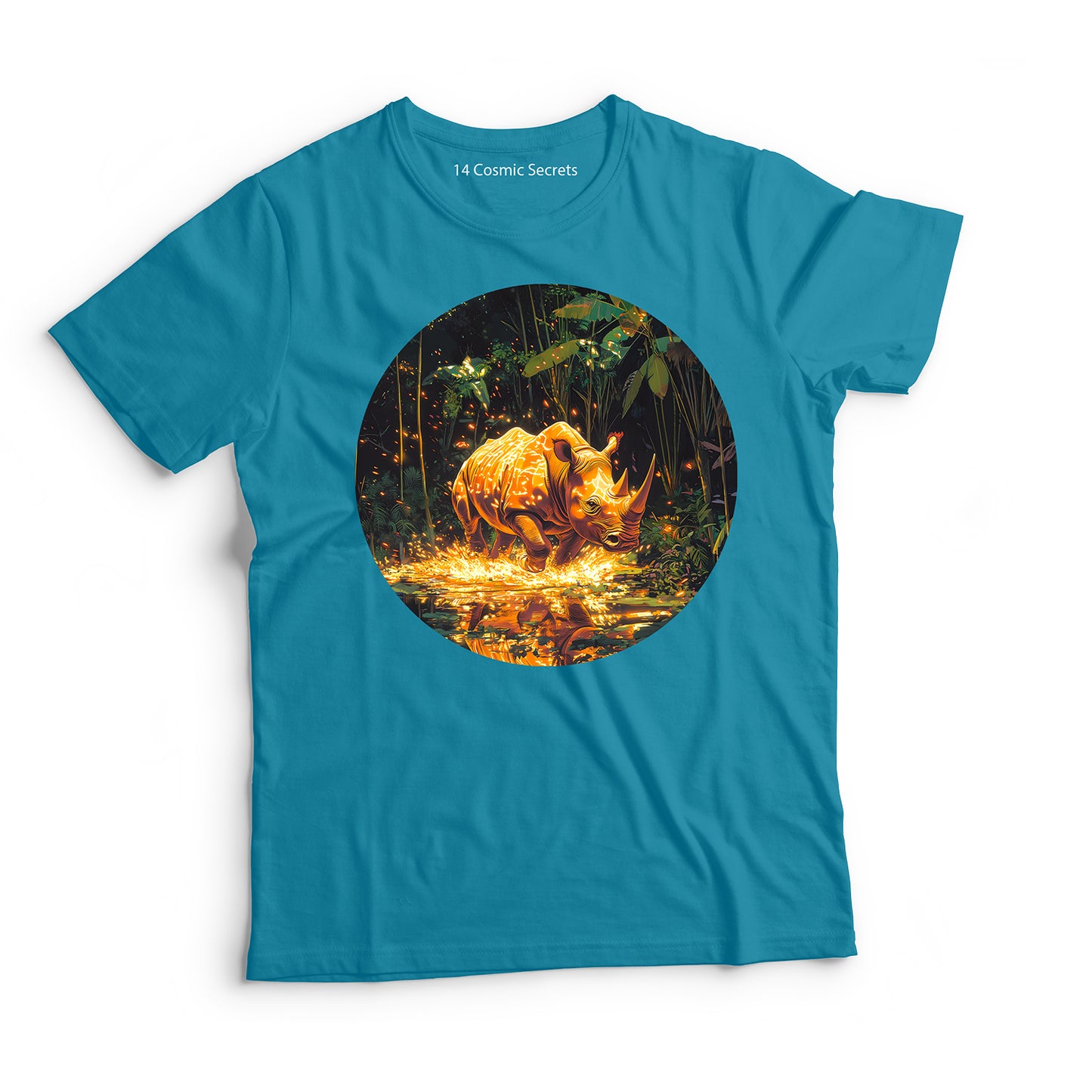 Rhino T-Shirt for Men Cotton Powerful Black