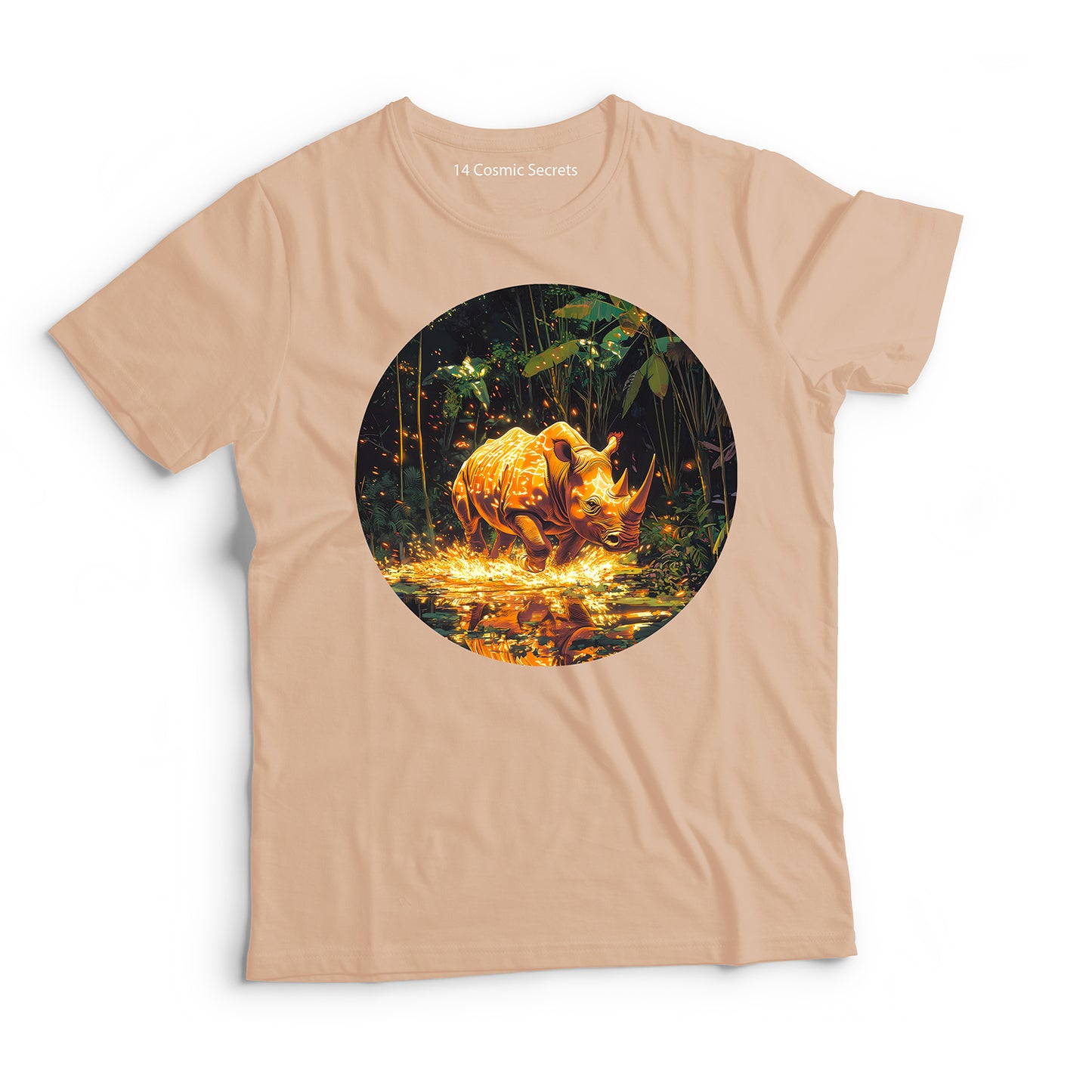 Rhino T-Shirt for Men Cotton Powerful Black