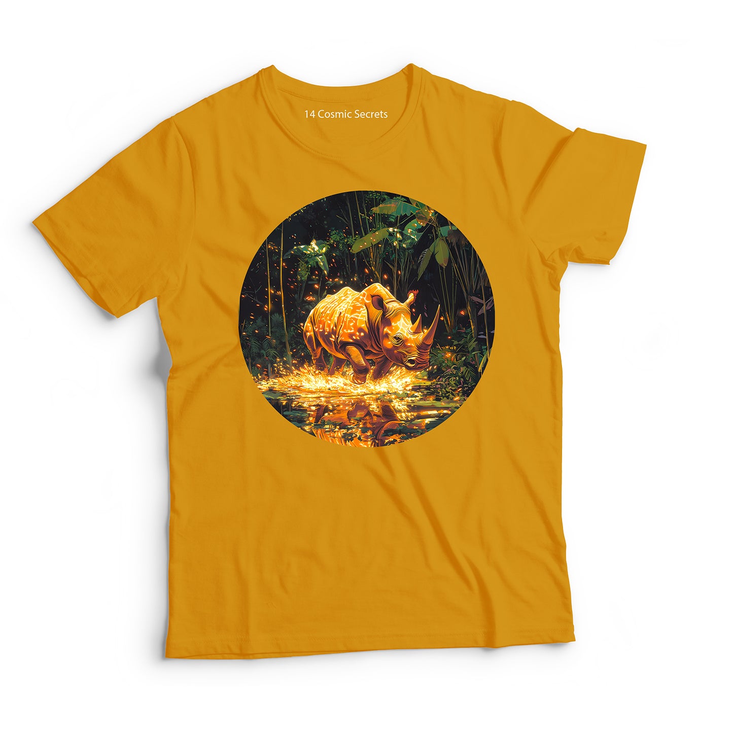 Rhino T-Shirt for Men Cotton Powerful Black