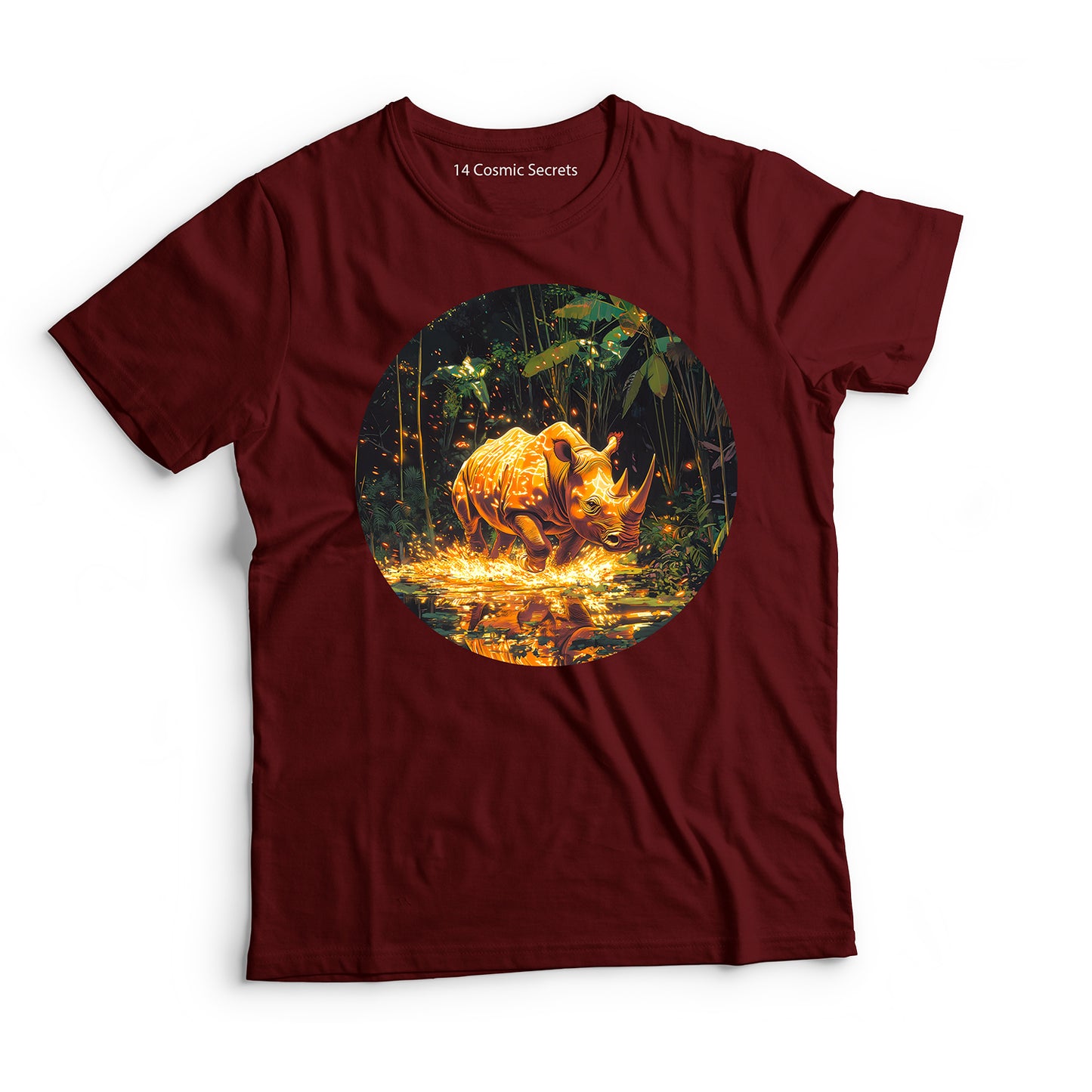 Rhino T-Shirt for Men Cotton Powerful Black