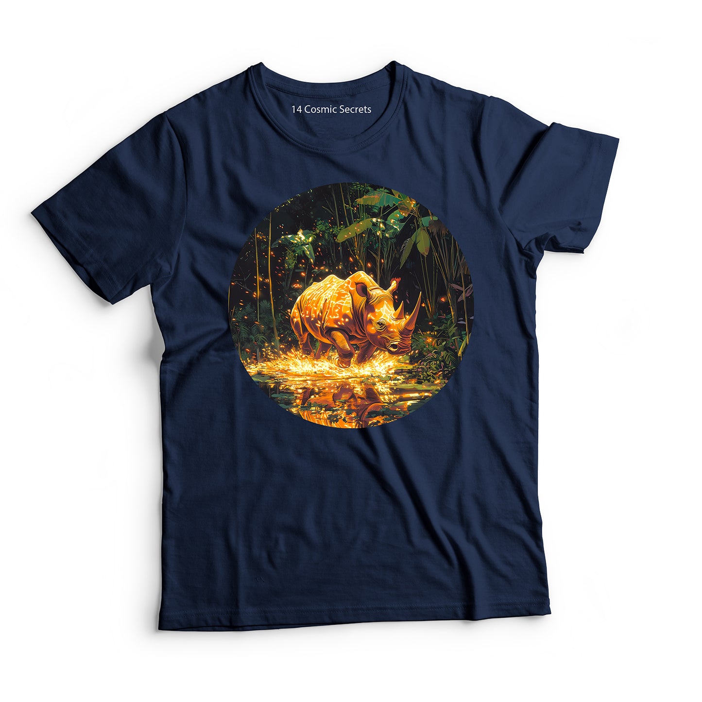Rhino T-Shirt for Men Cotton Powerful Black
