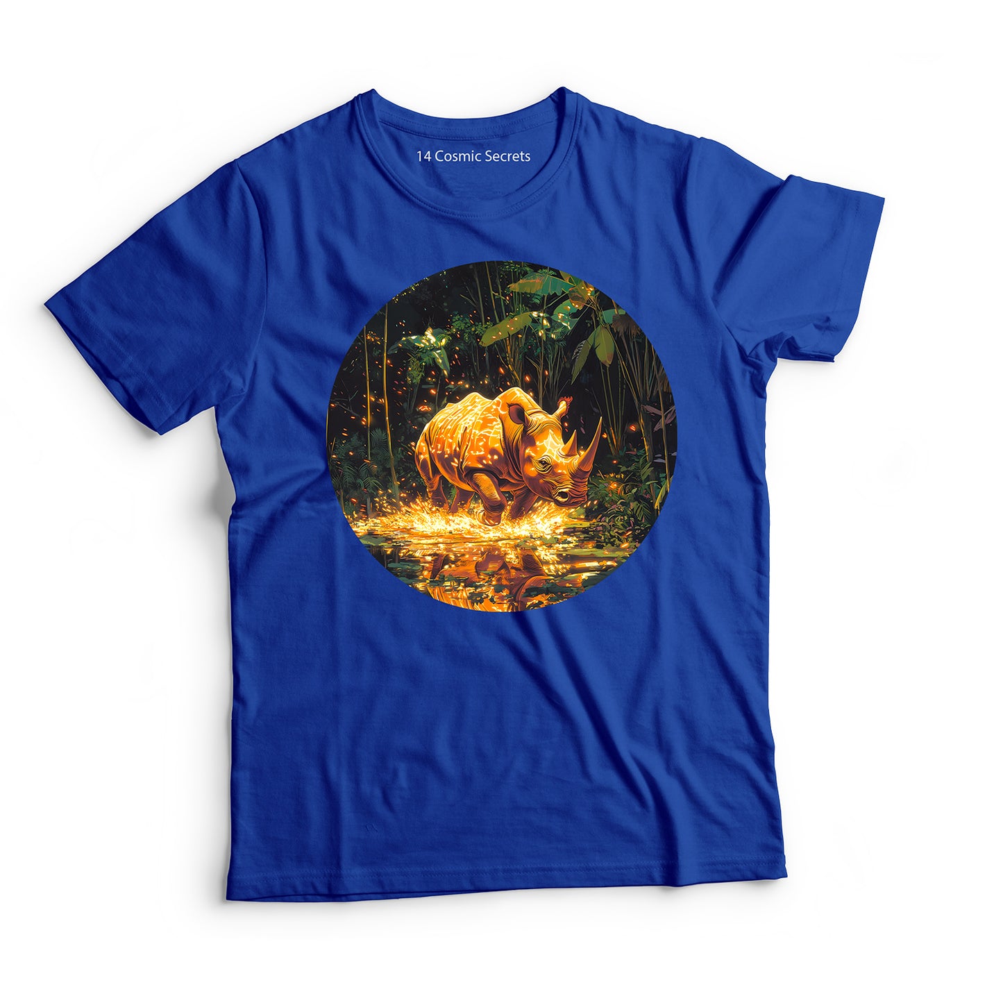 Rhino T-Shirt for Men Cotton Powerful Black