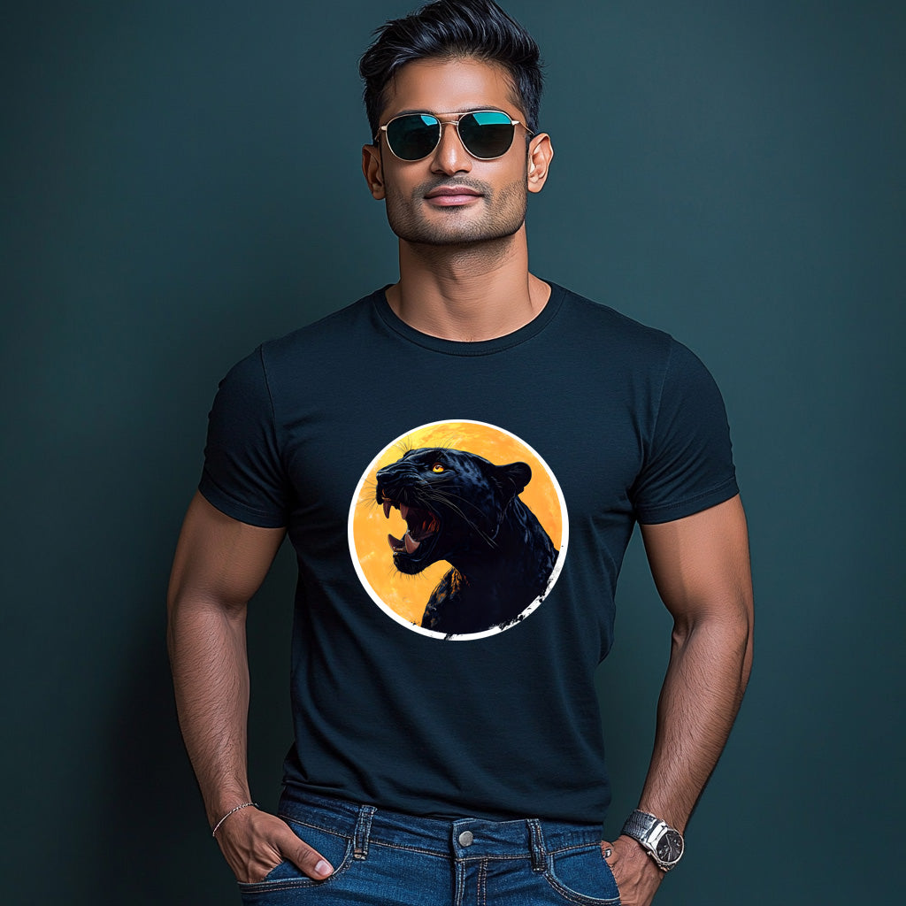 Silent Hunter Black Panther T-Shirt for Men Cotton