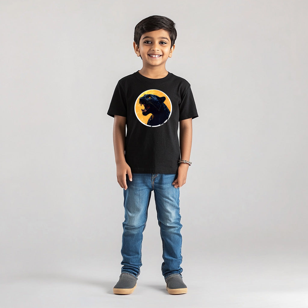 Black Panther T-Shirt for Kids Cotton Silent Hunter