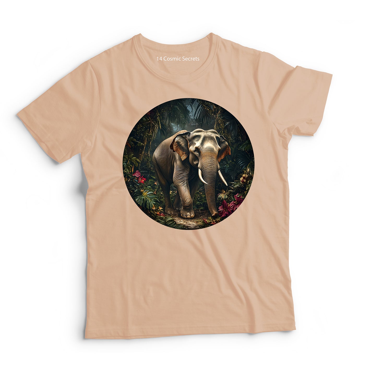 Elephant T-Shirt for Men Cotton Gentle Jungle