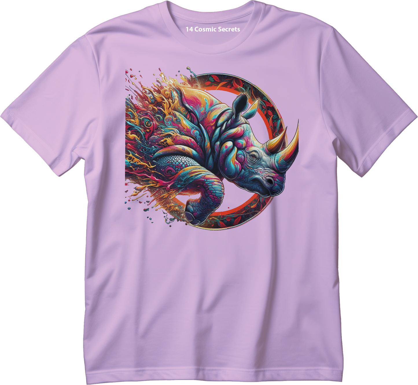 Rhino's Splash Graphic Printed T-Shirt Cotton T-Shirt Magnificence of India T-Shirt