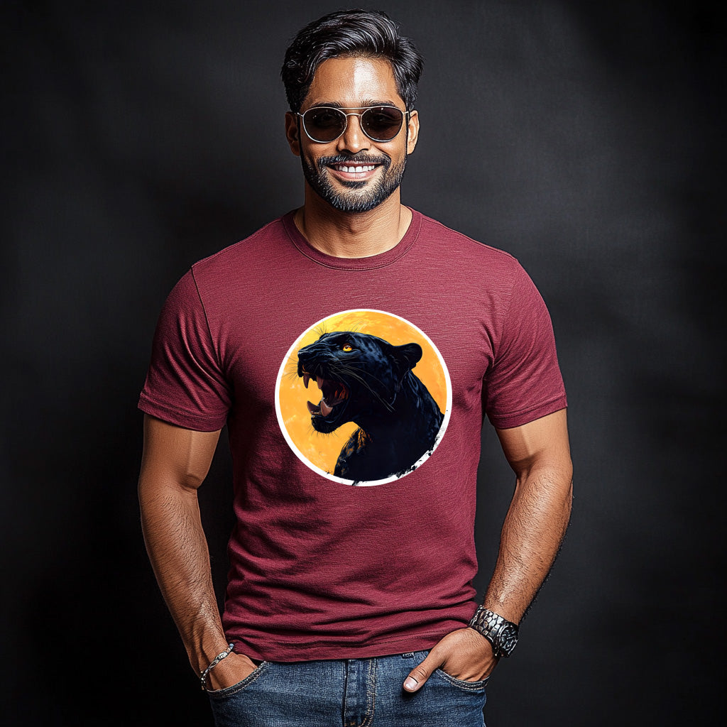 Silent Hunter Black Panther T-Shirt for Men Cotton