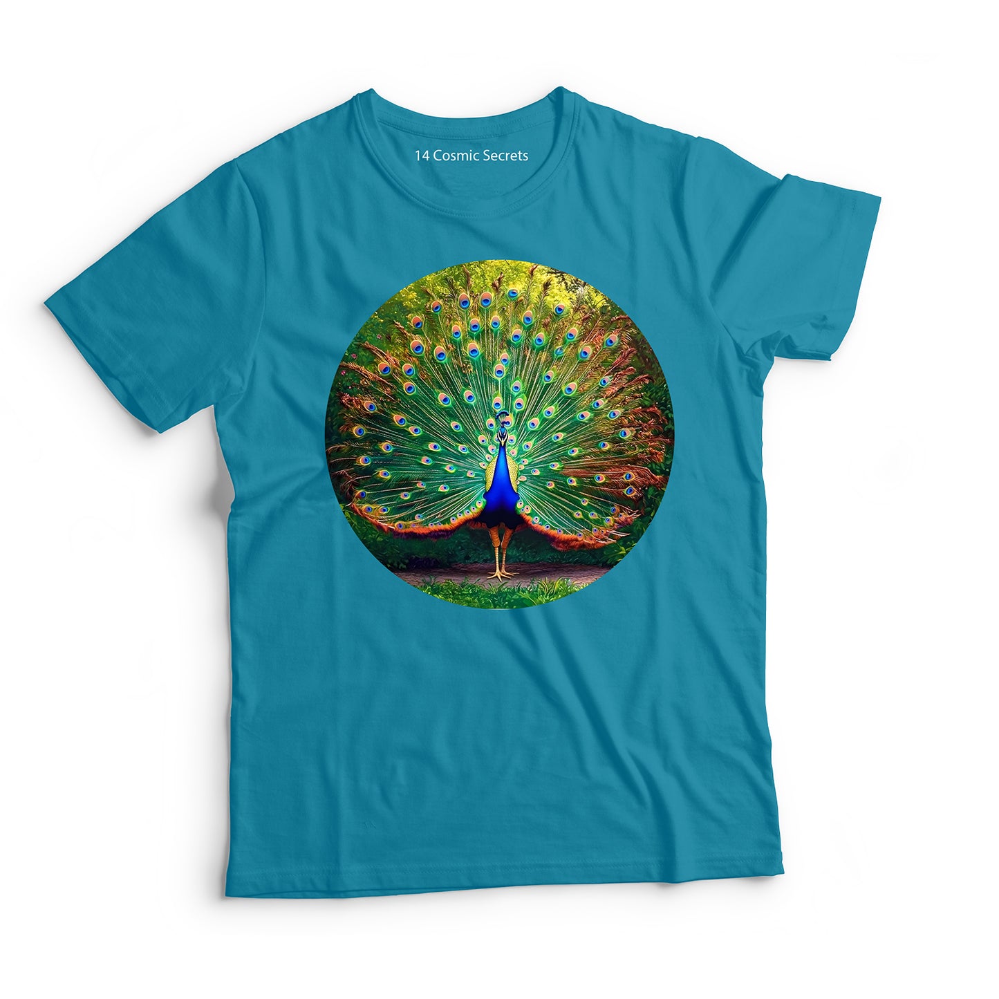 Peacock T-Shirt for Men Cotton Graceful Regal