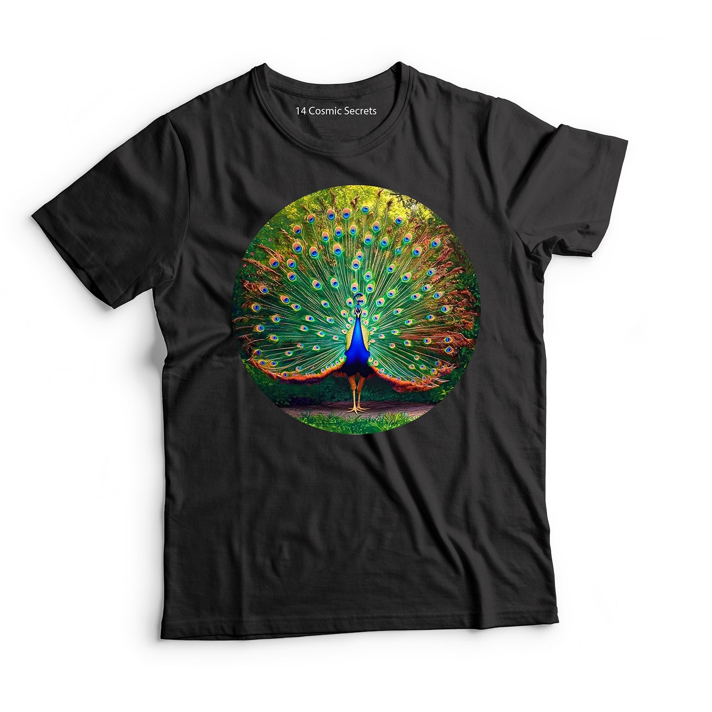 Peacock T-Shirt for Men Cotton Graceful Regal