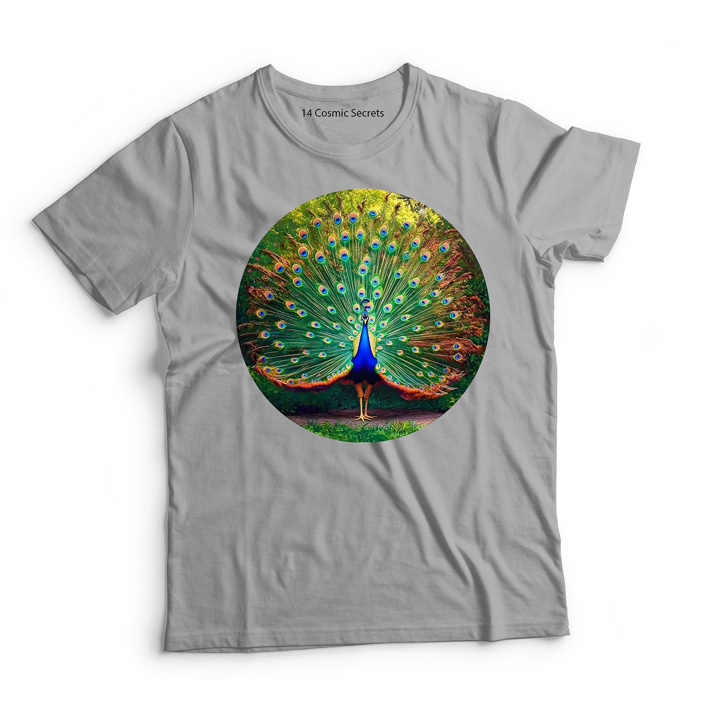 Peacock T-Shirt for Men Cotton Graceful Regal