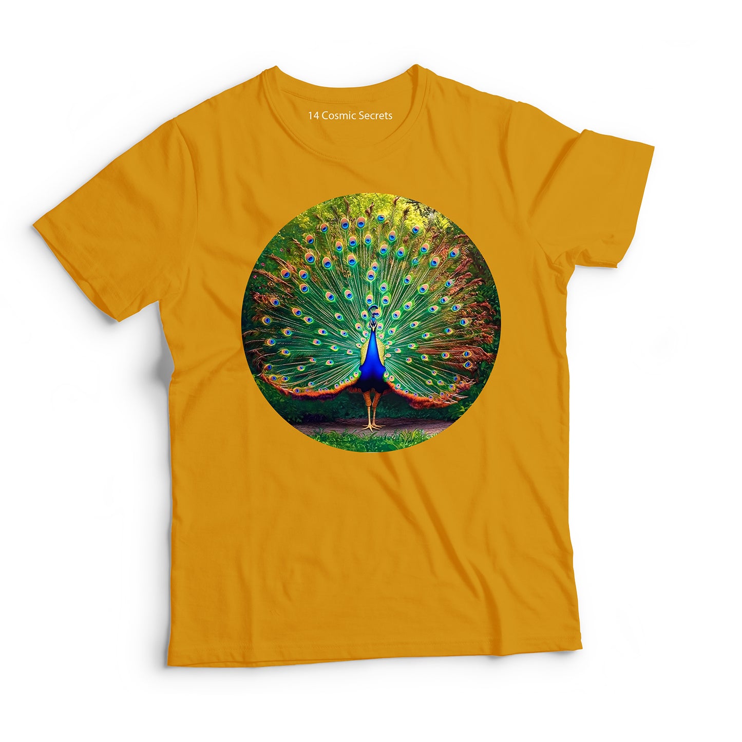 Peacock T-Shirt for Men Cotton Graceful Regal