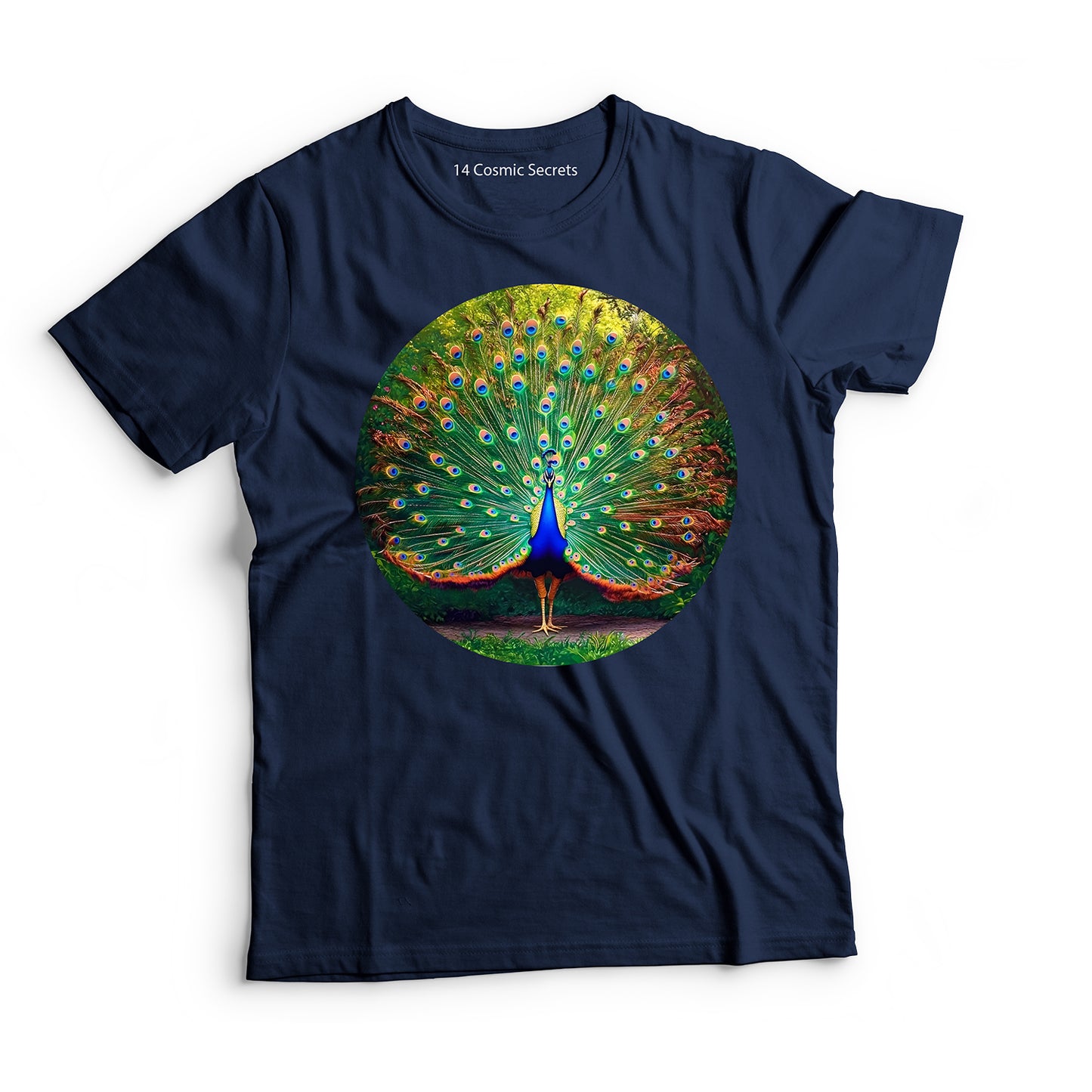 Peacock T-Shirt for Men Cotton Graceful Regal