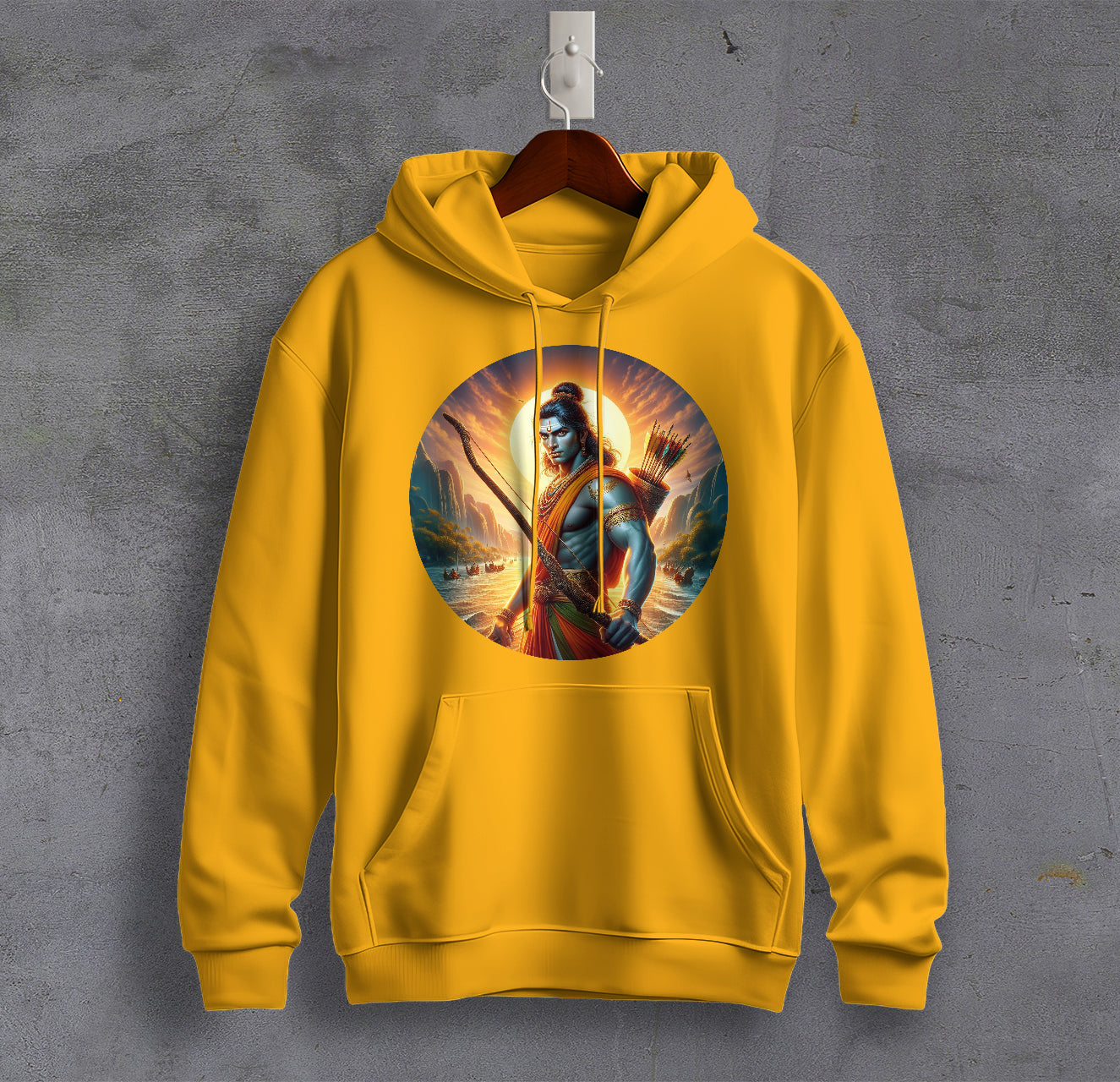 Divine Rama Warrior of Virtue Graphic Printed Sweatshirt for Men Cotton Sweatshirt Original Super Heroes of India Hoodie