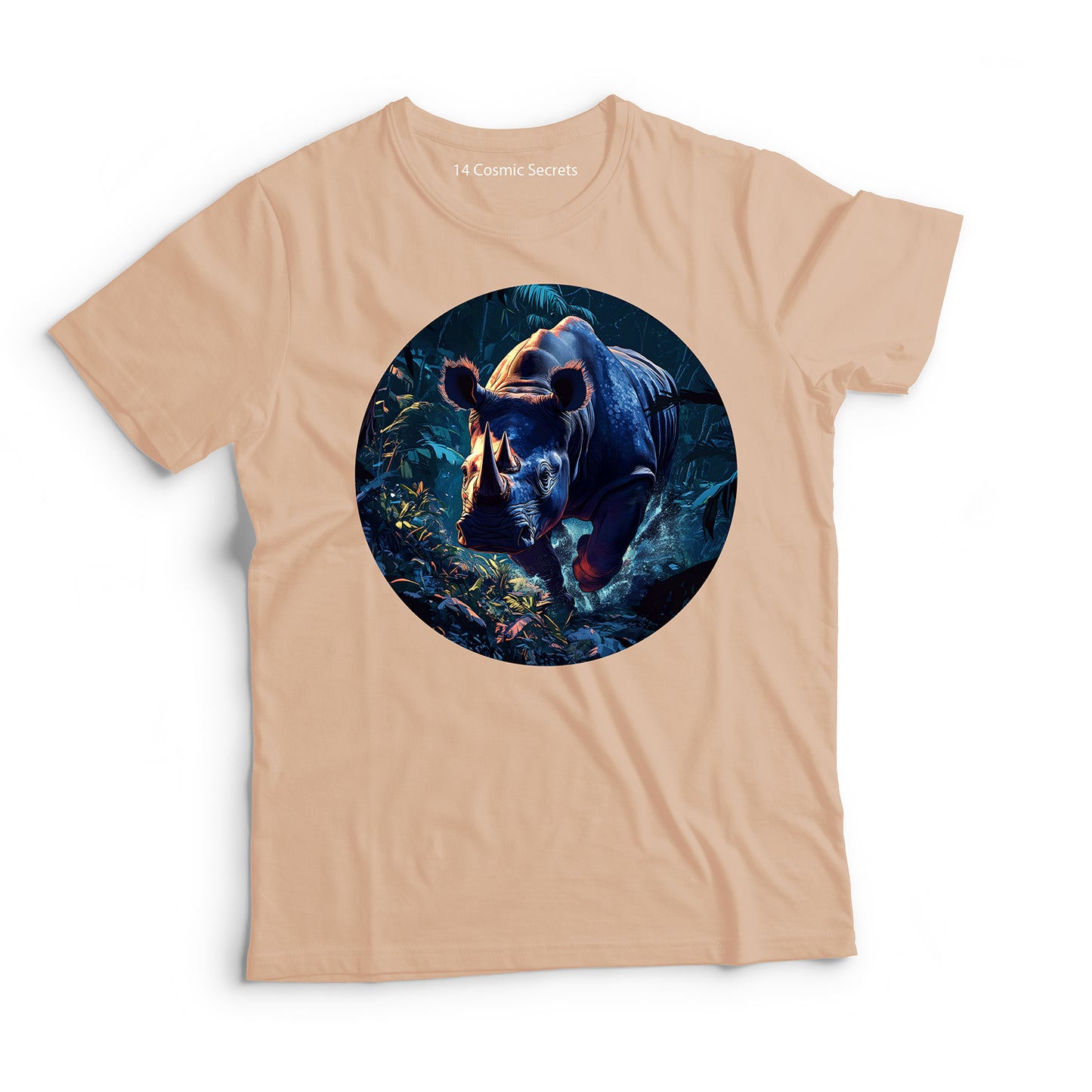 Rhino T-Shirt for Men Cotton Bold Charging