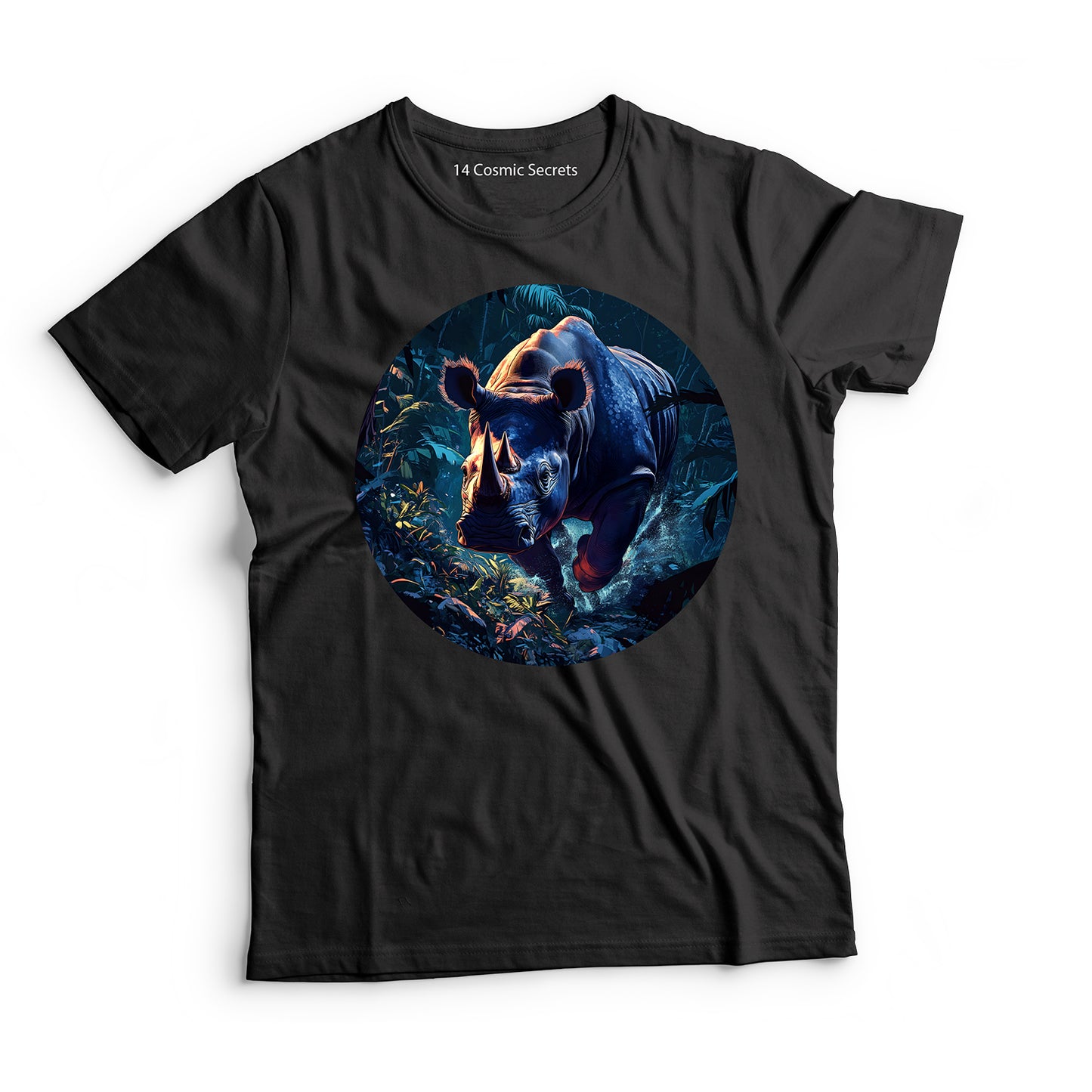 Rhino T-Shirt for Men Cotton Bold Charging