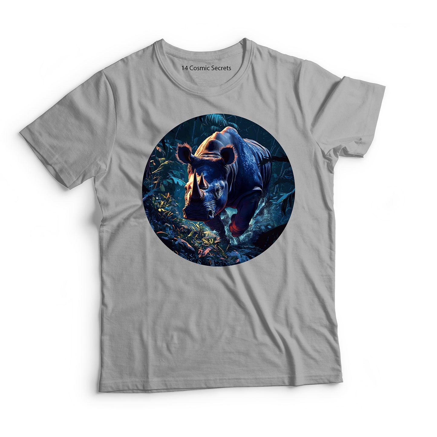 Rhino T-Shirt for Men Cotton Bold Charging
