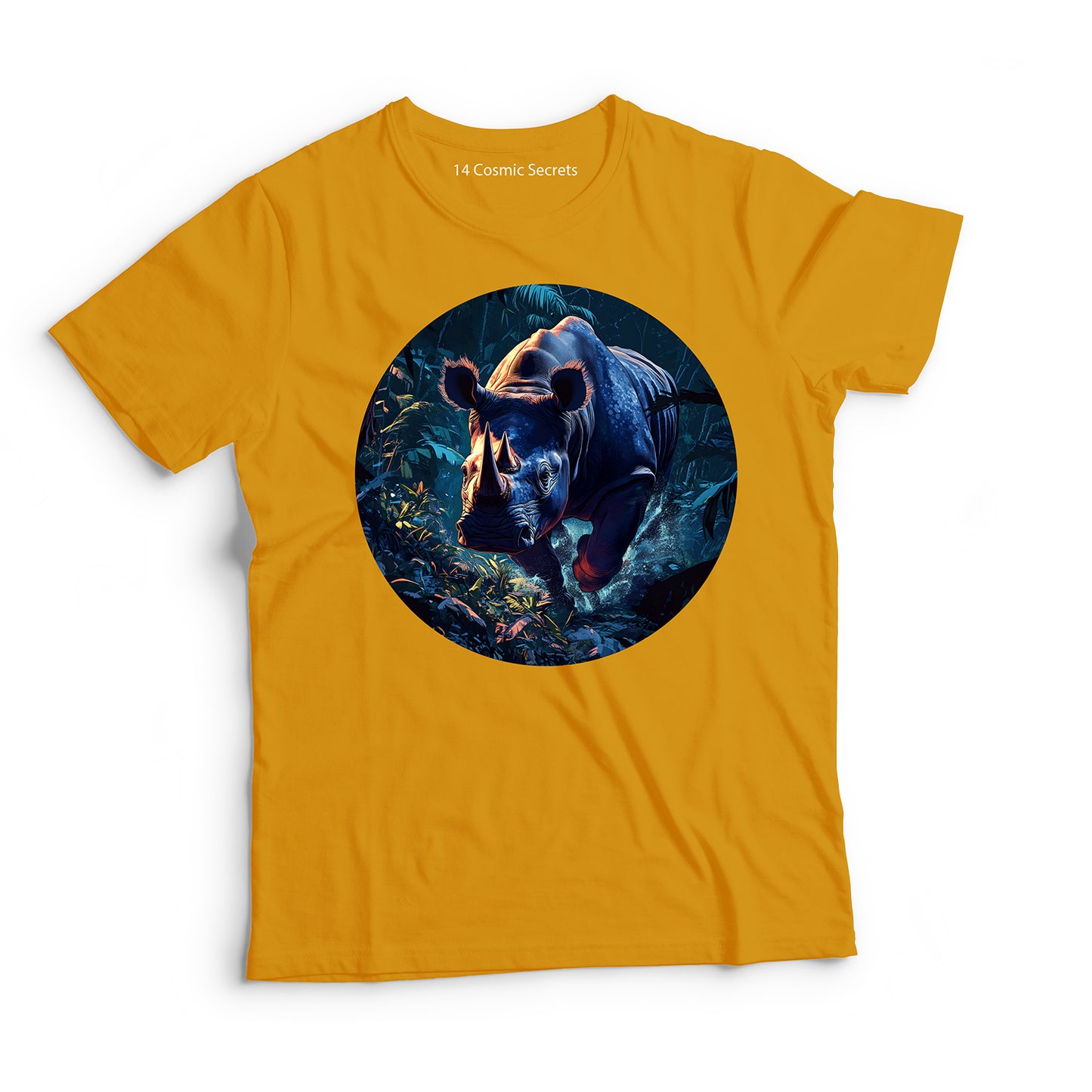 Rhino T-Shirt for Men Cotton Bold Charging