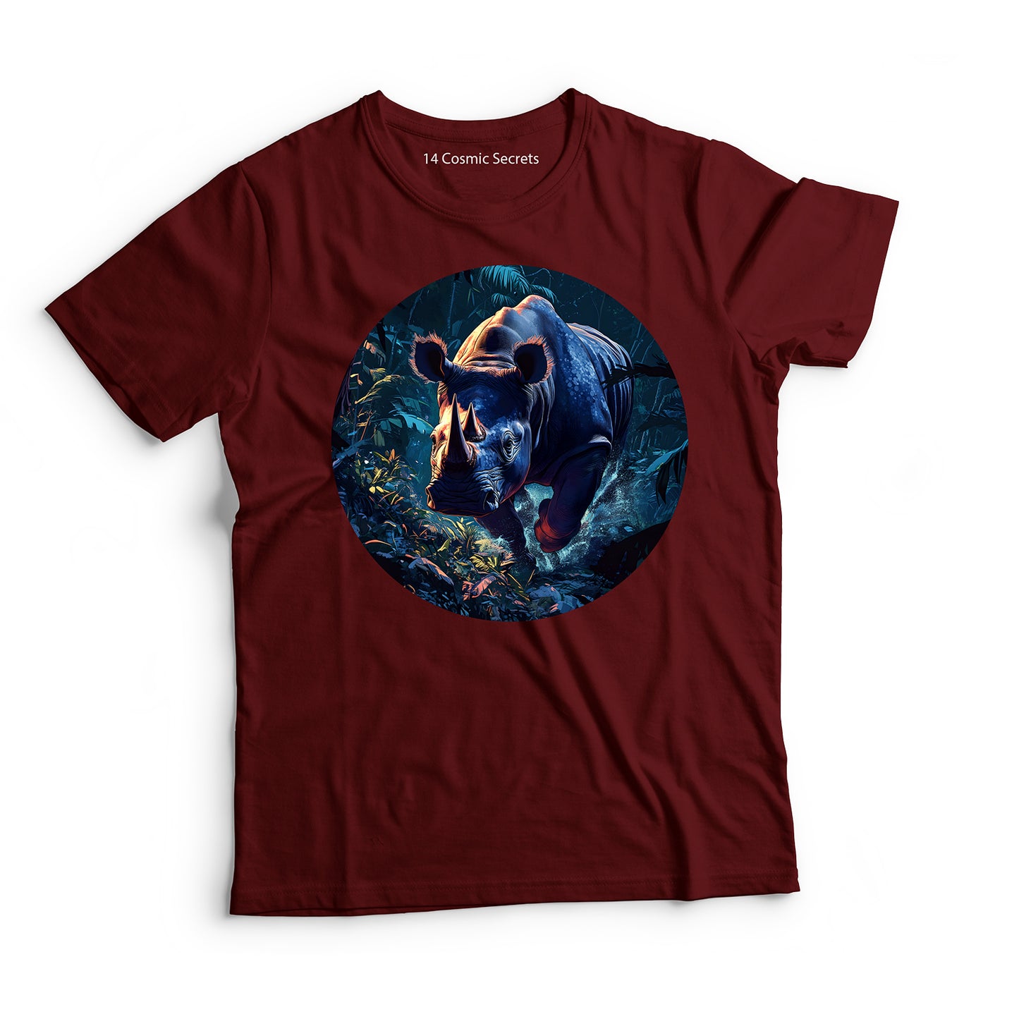 Rhino T-Shirt for Men Cotton Bold Charging