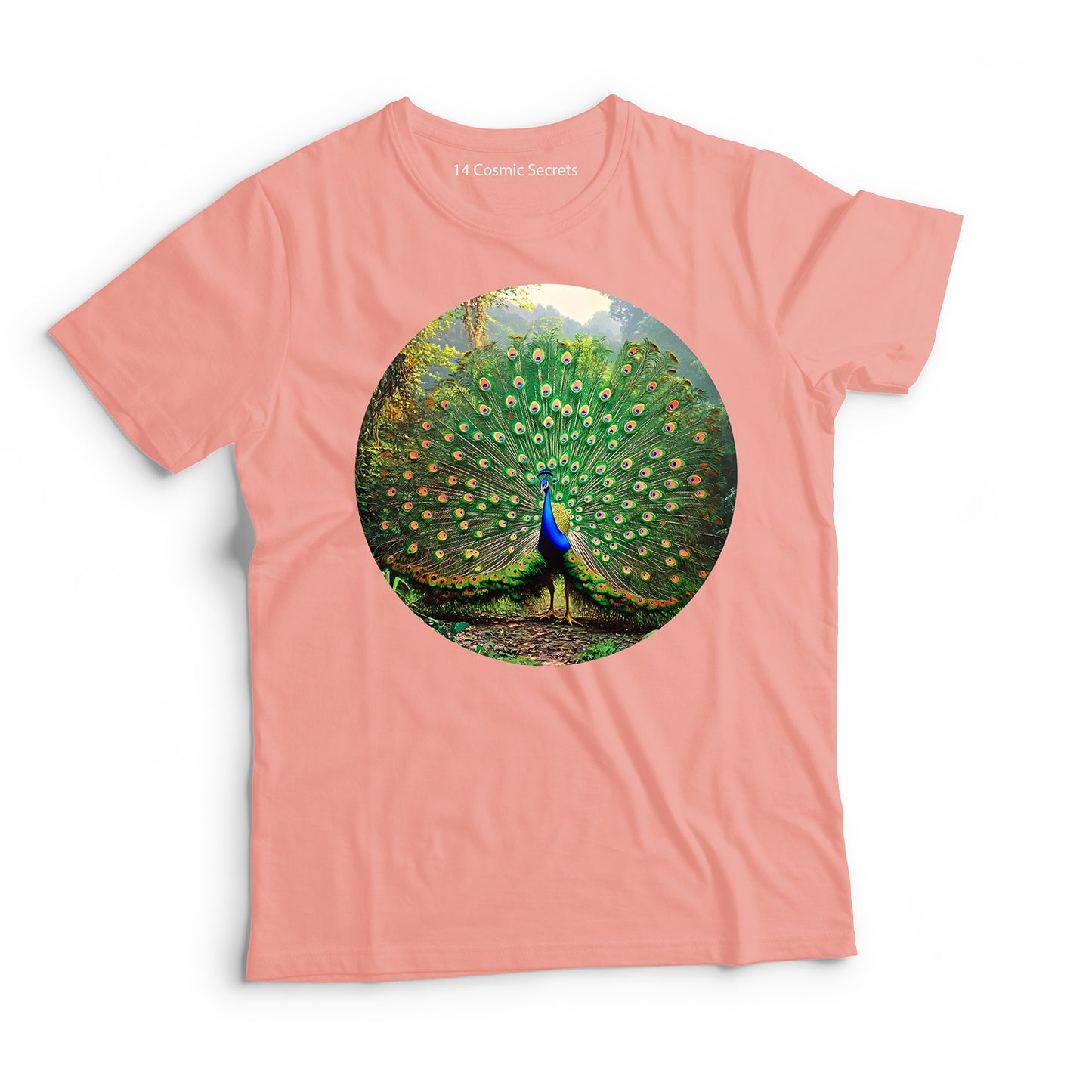 Peacock T-Shirt for Women Cotton Bold Forest